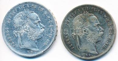 1876KB 1Ft Ag "Ferenc József / Középcímer" + 1879KB 1Ft Ag "Ferenc József / Középcíme...
