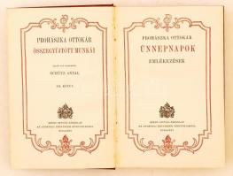 Prohászka Ottokár Összegyűjtött munkái: Ünnepnapok. Emlékezések. XII. kötet. Budapest, 1927, Szent I...