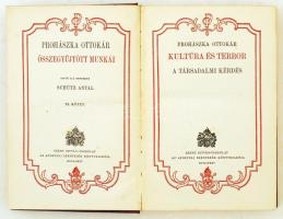 Prohászka Ottokár Összegyűjtött munkái: Kultúra és terror. A társadalmi kérdés. XI. kötet. Budapest,...