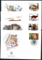 WWF Amur leopard set on 4 FDC, WWF Amuri leopárd sor 4 FDC