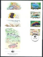 1984 WWF halak sor Mi 1299-1302 4 FDC