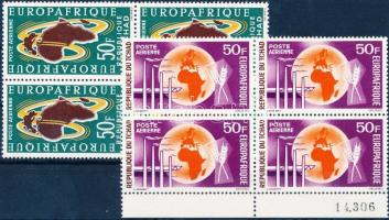 1963-1964 EUROPAFRIQUE Európai-afrikai gazdasági szervezet 2 négyestömb (egyik ívszéli) Mi 100 + 119