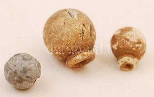 20 db réz töltényhüvely + 3 db régi muskétagolyó