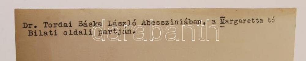 cca 1935 Fotó, A délnyugat- abesszíniai hadsereg harci lobogójának Szentgyörgy képes oldala. Készíte...