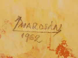 Marosán László (1916-?): Női portré. Olaj, karton, jelzett, 78×40 cm