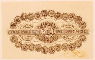 cca 1880 Számla cédula Posner Károly Lajos m. k. udv. szállító. Budapest. Papirkereskedés. 14,5x23cm