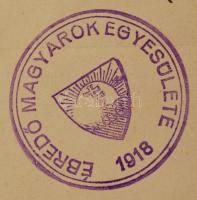 1927 Ébredő Magyarok Egyesület ülésnek meghívója. Géppel írt, pecséttel ellátott