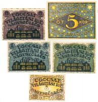 Nagyszőllős 1919. 50f, 1K, 2K, 3K, 5K "Ugocsai Világítási Rt." értékjegy T:I