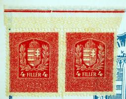 1934 Budapesti  vitéz iparos és kereskedők NÉVJEGYZÉKE 2db 4 fillér okmánybélyeggel