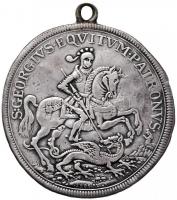 1896. Tallér Ag "Szent György" Roth Keresztély Herman tallérjának utánverete (27,05g/45mm)...