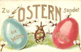 Easter, eggs with rabbit litho (b)