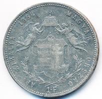 1868GYF 1Ft Ag "Ferenc József / Angyalos címer" T:2,2- karc Adamo M15