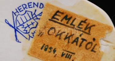 Herendi kézzel festett porcelán papagáj, hibátlan, jelzett, m: 11 cm