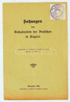 1939 Sabungen des Volksbundes der Deutschen in Ungarn. Budapest. / A Magyarországi Németek Szövetségének alapszabályzata