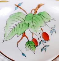 Herendi csipkebogyós kaspó, kézzel festett, jelzett (tanuló), hibátlan, m:8,5 cm, d:11,5 cm