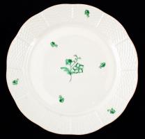 Herendi virágmintás lapostányér készlet (6db), kézzel festett, jelzett (tanuló), hibátlan, d:25,5 cm