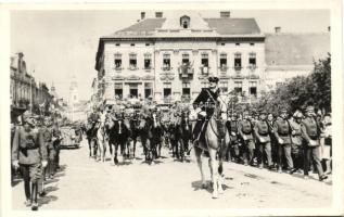 1940 Szatmárnémeti, bevonulás, Horthy Miklós / entry of the Hungarian troops, Horthy 'vissza' So. Stpl