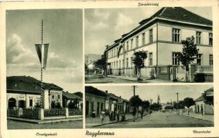 Nagyberezna, Járásbíróság, országzászló, utca / court, Hungarian country flag, street (EK)