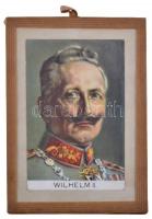 Wilhelm II in hanging glass frame, litho