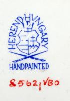 Herendi kézzel festett Viktória mintás porcelán tálka, hibátlan, jelzett, d: 10 cm