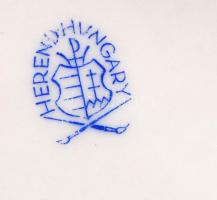 Herendi kézzel festett virágmintás bonbonier hibátlan, jelzett, 11x9x5 cm