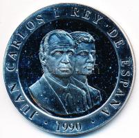 Spanyolország 1990. 2000P Ag "XXV. Nyári Olimpia Barcelona 1992" fa dísztokban T:PP foltos...