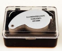 Világítós nagyító, 40×-25 mm, eredeti dobozásban