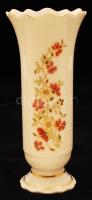 Zsolnay virág mintás váza, kézzel festett, jelzett, hibátlan, m:19,5 cm