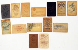 cca 1900, 14db Kemény hátú családi fotók különböző budapesti és vidéki fényképeszektől. 11x7cm