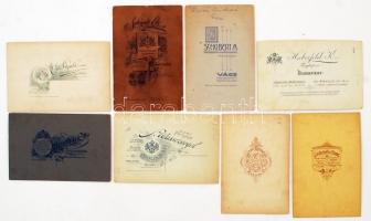 cca 1900, 10db Kemény hátú családi fotó különböző fényképeszektől. 16,5x11cm