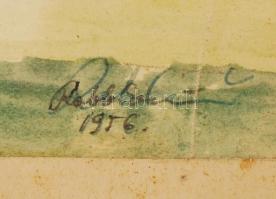 Rabb jelzéssel: Gátőrház a Rábán. Akvarell, papír, üvegezett keretben, 19×28 cm