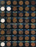 Amerikai Egyesült Államok 1940-1964. 5c "Jefferson" (7x) + 1956-1981. 1c "Lincoln&quo...