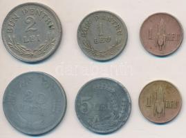 Románia 1924-1944. 1l-20L (6x) T:vegyes Romania 1924-1944. 1 Leu - 20 Lei (6x) C:mixed