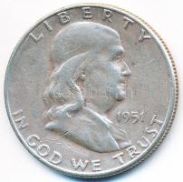 Amerikai Egyesült Államok 1951S 1/2$ Ag "Franklin" T:2- 
USA 1951S Half Dollar Ag "Fr...