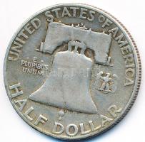 Amerikai Egyesült Államok 1953S 1/2$ Ag "Franklin" T:2-  USA 1953S Half Dollar Ag "Franklin" C:VF  Krause KM# 199