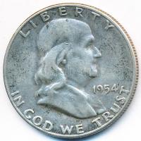 Amerikai Egyesült Államok 1954S 1/2$ Ag "Franklin" T:2- 
USA 1954S Half Dollar Ag "Fr...