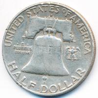 Amerikai Egyesült Államok 1958D 1/2$ Ag "Franklin" T:2-  USA 1958D Half Dollar Ag "Franklin" C:VF  Krause KM# 199