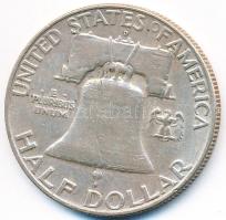 Amerikai Egyesült Államok 1959D 1/2$ Ag "Franklin" T:2-  USA 1959D Half Dollar Ag "Franklin" C:VF  Krause KM# 199