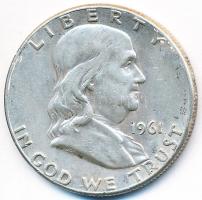 Amerikai Egyesült Államok 1961. 1/2$ Ag "Franklin" T:2- 
USA 1961. Half Dollar Ag "Fr...