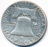 Amerikai Egyesült Államok 1962. 1/2$ Ag "Franklin" T:2-  USA 1962. Half Dollar Ag "Franklin" C:VF  Krause KM# 199