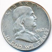 Amerikai Egyesült Államok 1962. 1/2$ Ag "Franklin" T:2- 
USA 1962. Half Dollar Ag "Fr...