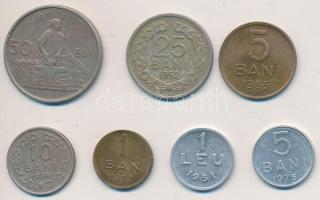 Románia 1951-1975. 1b-50b (7xklf) T:vegyes Romania 1951-1975. 1 Bani - 50 Bani (7xdiff) C:mixed