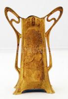 Szecessziós bronz váza, jelzés nélkül, m:15,5 cm / Art Nouveau Bronze Vase