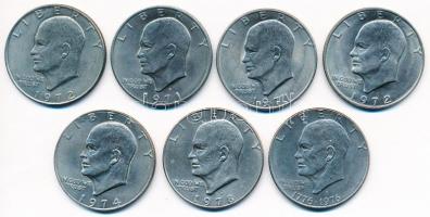 Amerikai Egyesült Államok 1971-1978. 1$ "Eisenhower" (7x) T:2
USA 1971-1978. 1 Dollar &quo...
