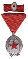 ~1980. "Munka Érdemrend" ezüst fokozata miniatűrrel és szalagsávval T:2 függesztőkarika tág