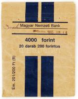 1995 Magyar Nemzeti Bank. 20darab 200 forintos papír tasak. 15x11,5cm