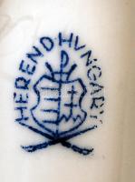 Herendi petrezselyem mintás kézzel festett leveles tálka, hibátlan, jelzett, 15x9 cm