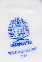 Herendi Apponyi mintás kézzel festett áttört kosár, hibátlan, jelzett, d: 9 cm, m: 3,5 cm