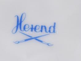 Herendi csipkebogyó mintás kézzel festett áttört kosár, hibátlan, jelzett, d: 13 cm, m: 5 cm