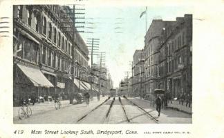 Bridgeport, Main Street Looking South, decorated postcard (Rb)